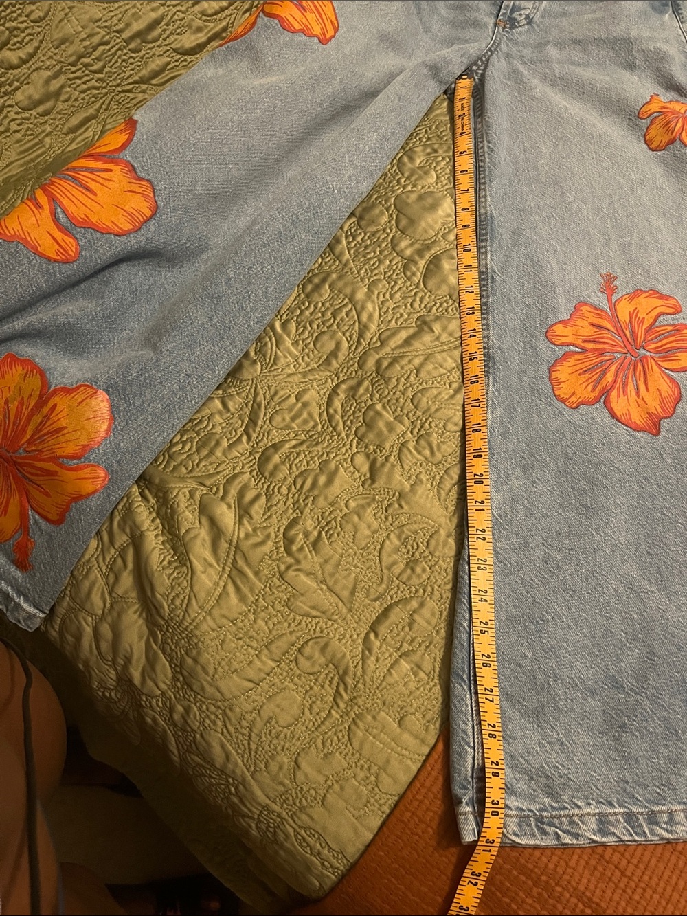 We The Free Light Blue High-Rise Denim Jeans with Orange Stitch Accents - Picture 7 of 9